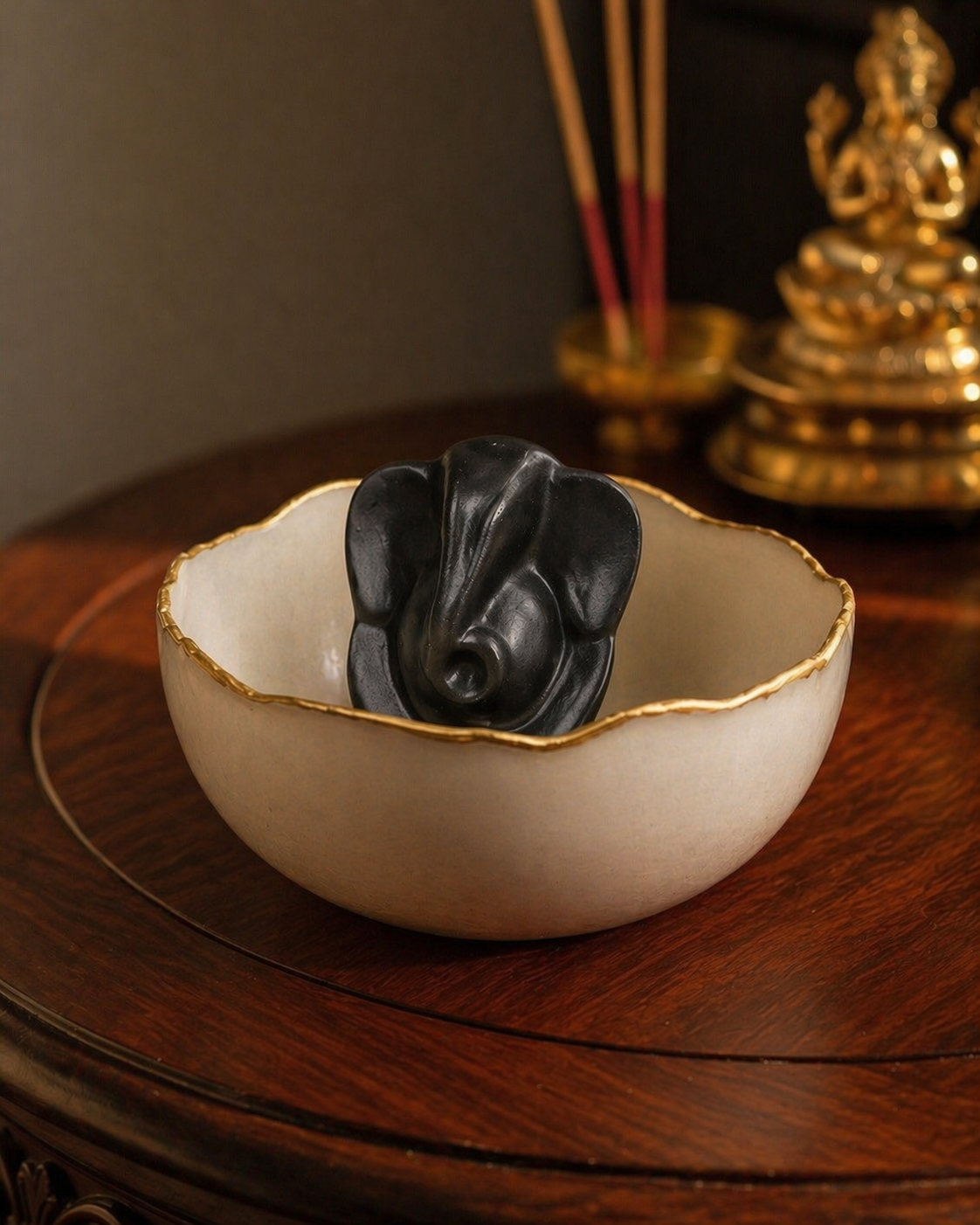 Ganesha Abundance Bowl — Pyrite Money Bowl for Wealth & Positive Energy by Leeshade