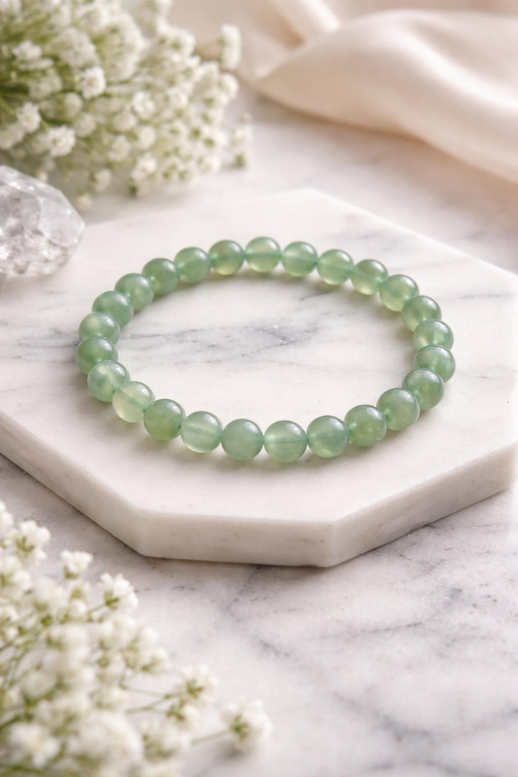 Green Aventurine Natural Bracelet (Luck and Career Growth)