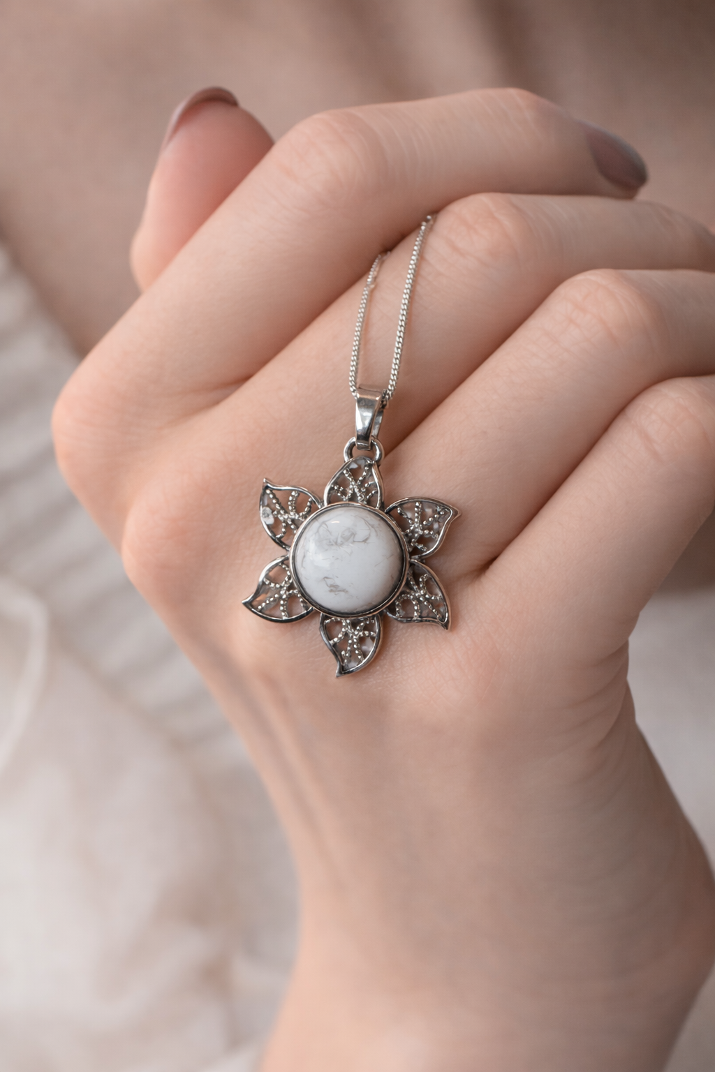 Howlite Natural Pendant (Calm and Emotional Balance) by Leeshade
