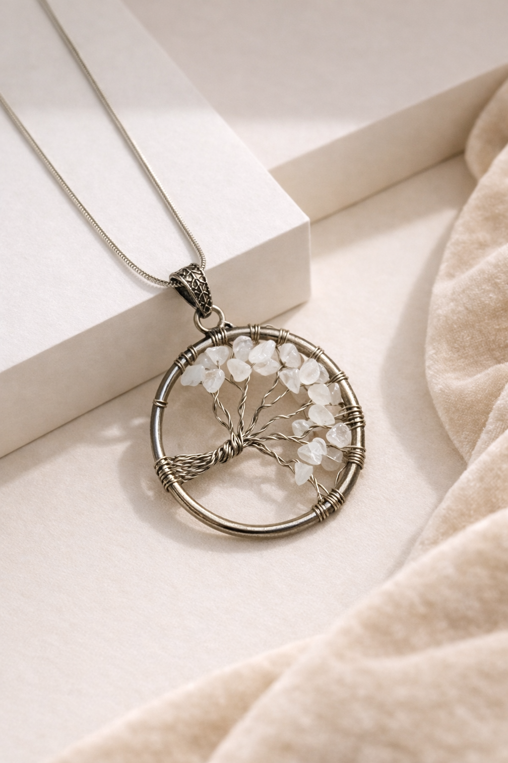 Clear Quartz Tree Pendant