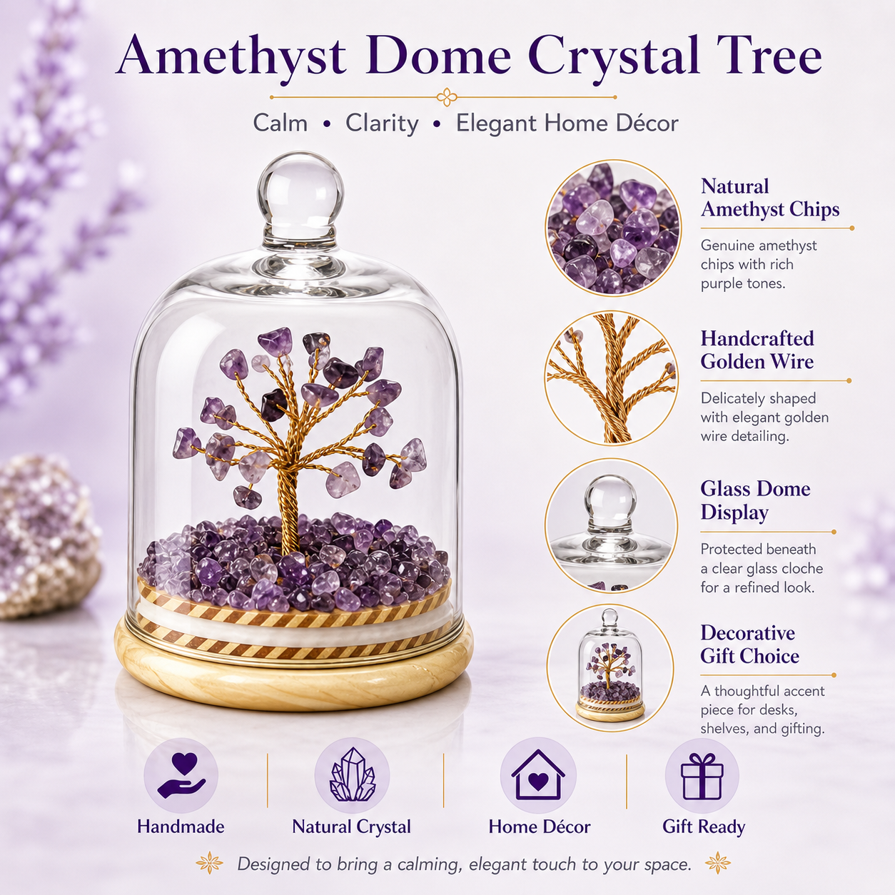Amethyst Natural Crystal Tree (Calm and Clarity)