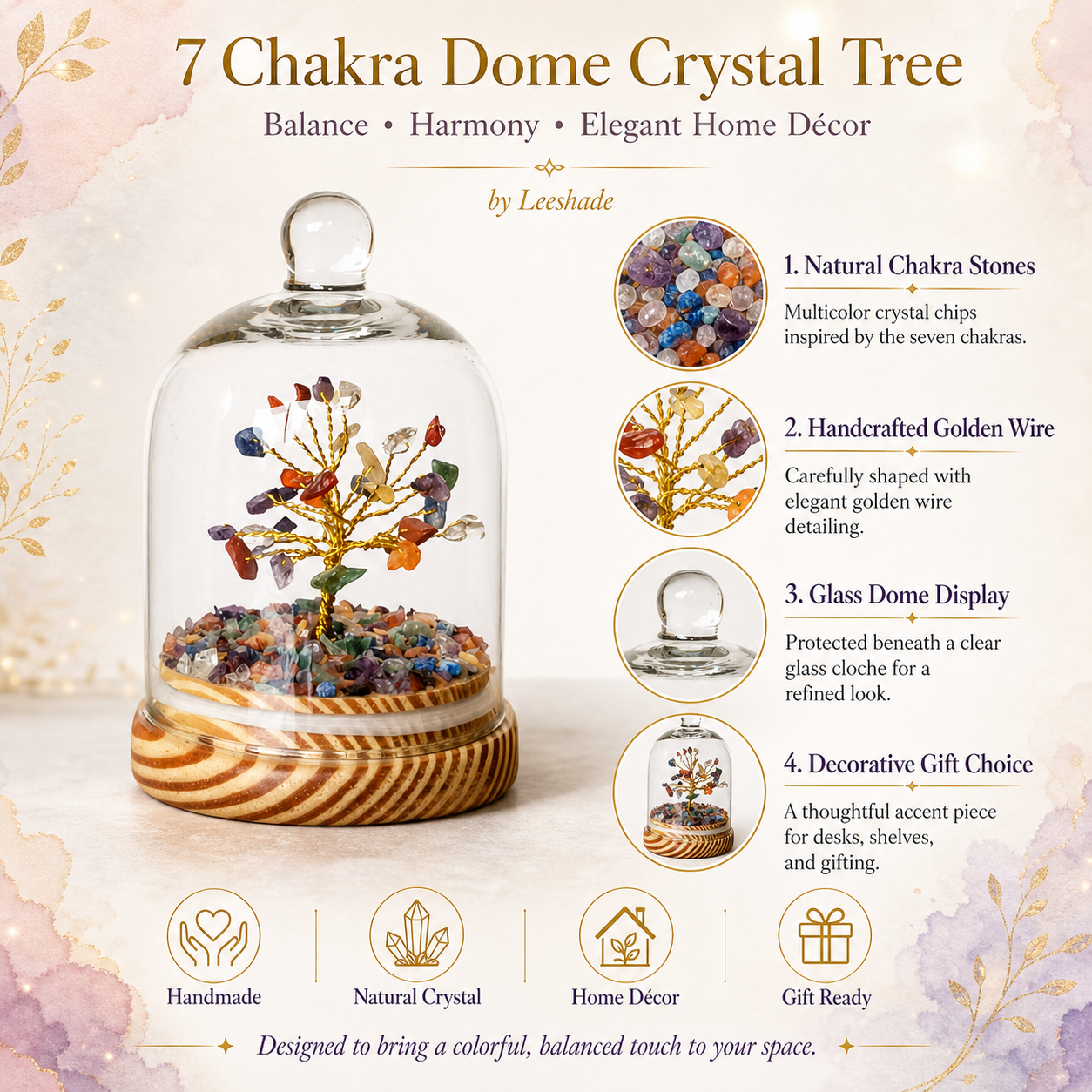 7 Chakra Natural Crystal Tree (Balance and Energy Alignment)