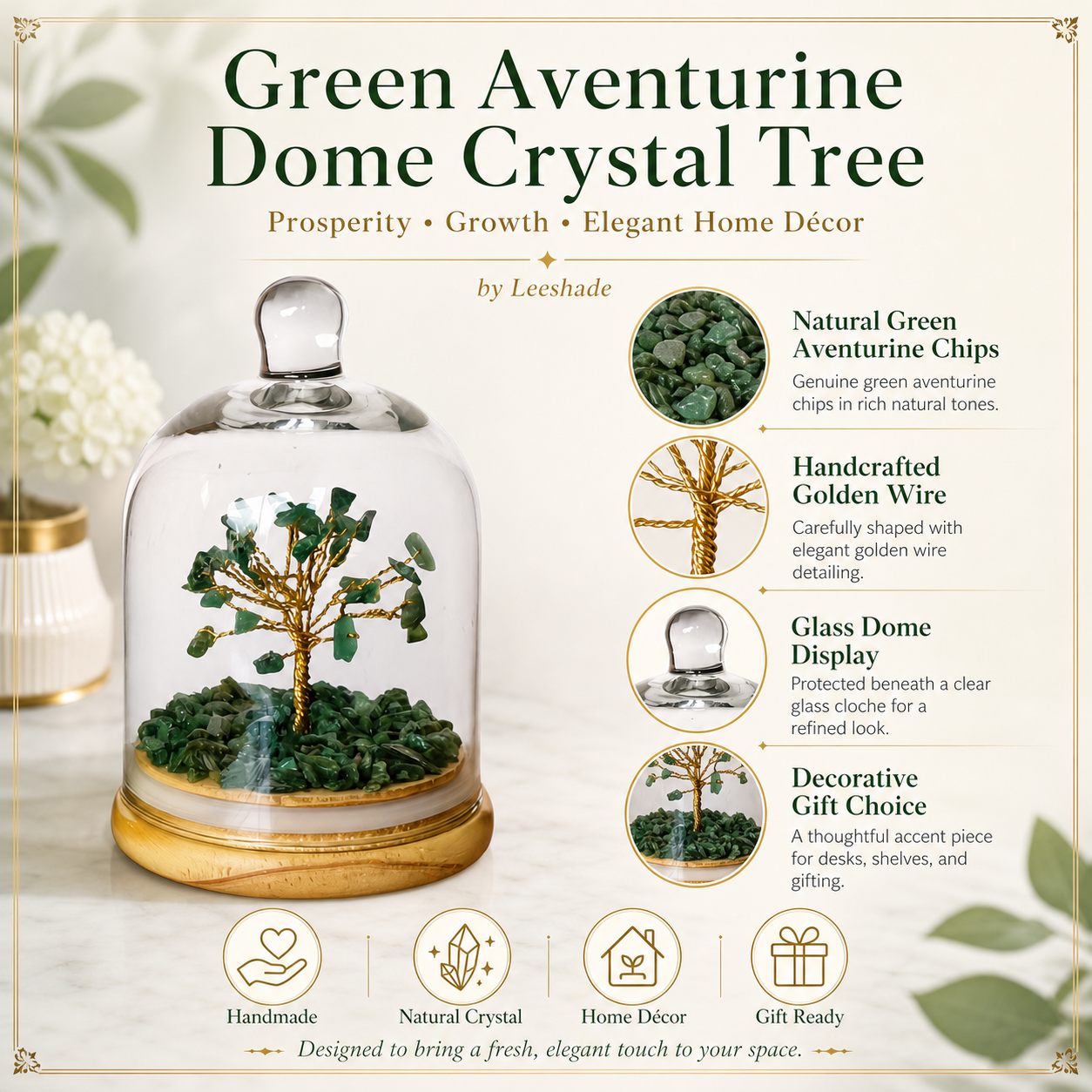 Green Aventurine Natural Crystal Tree (Luck and Opportunity)